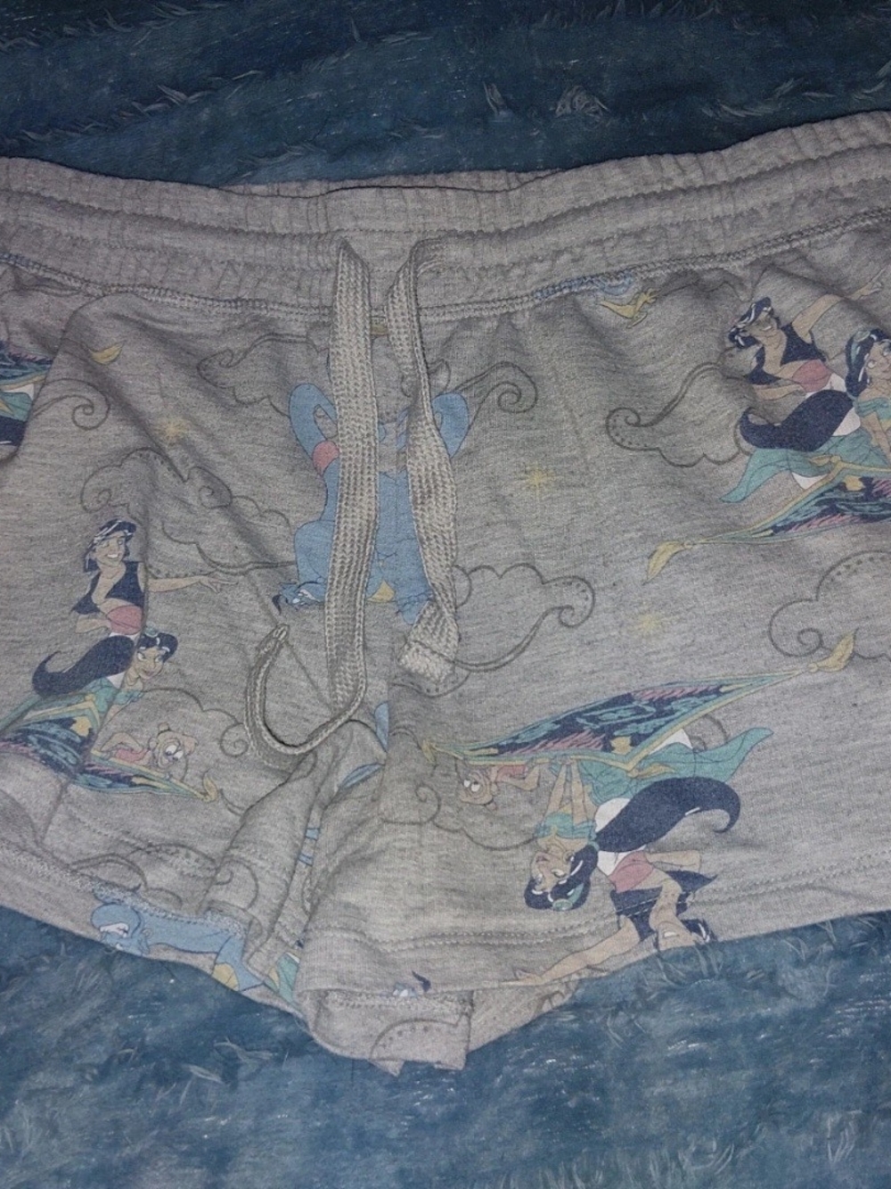 Disney Gray Aladdin Print Pajama Shorts